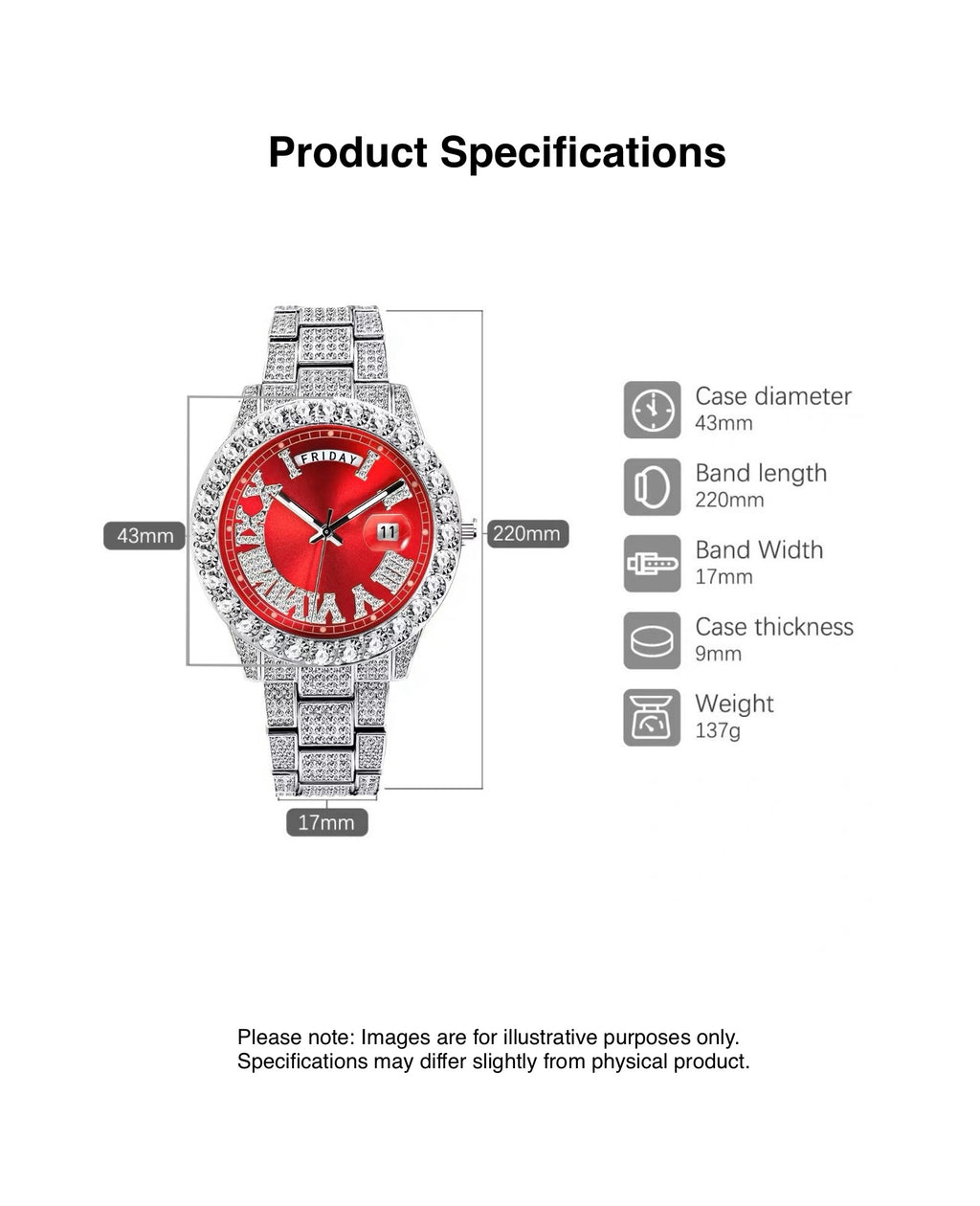 ICED OUT BLOOD RED ROMAN